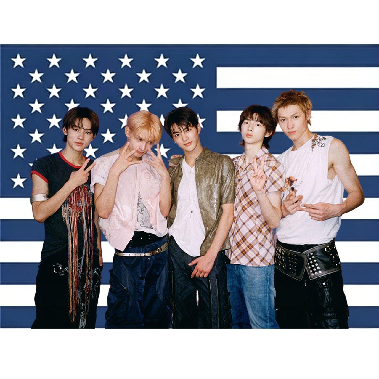 Kpop Cortis Flaga USA Gobelin Wewnętrzny Dekor Ścienny Merch Idolów Kpop do Sypialni Dekor Pokoju w Domu Studenckim Idealny Prezent dla Fanów i Miłośników Kpop 74x94cm(29x37in) gray