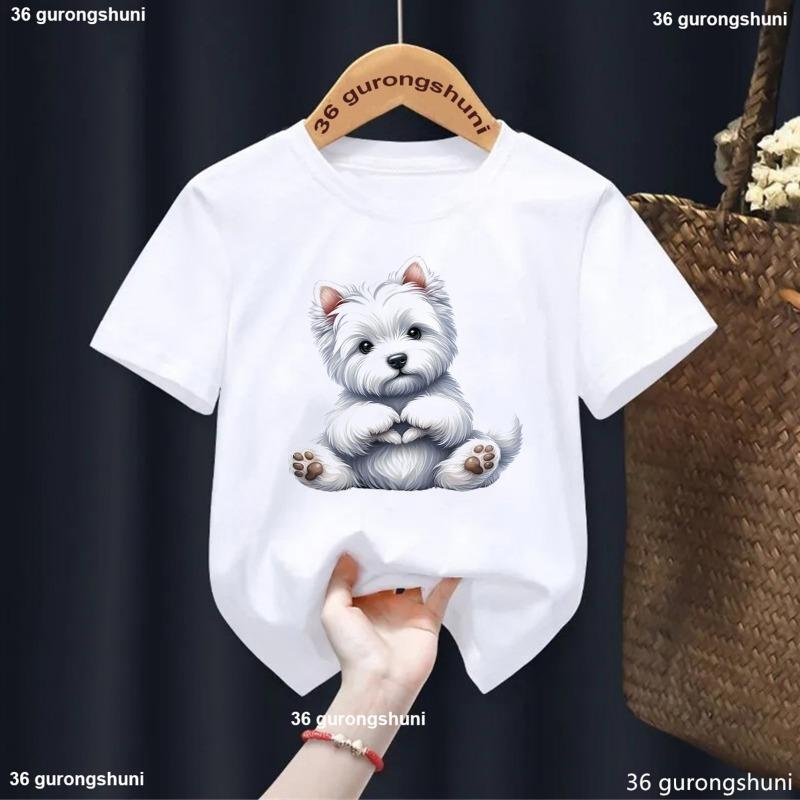 Funny Chien Yorkshire Terrier Print T Shirt Girls Fashion Harajuku Kawaii Clothes Dog Pet T-Shirt Boys Cute Boys/Girls Clothes