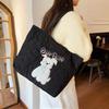 Cute Carto Puppy Shoulder Bags for Women Autumn Large Capacity Ladies Casual Tote Bag Heart Quilted Design Female Handbags
