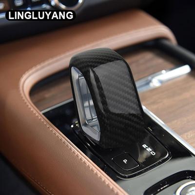 Dla volvo xc60 xc90 s90 v90CC s60 v60CC XC40 C40 sterowanie centralne głowica przekładni dekoracyjna pokrywa prawdziwy samochód z włókna węglowego