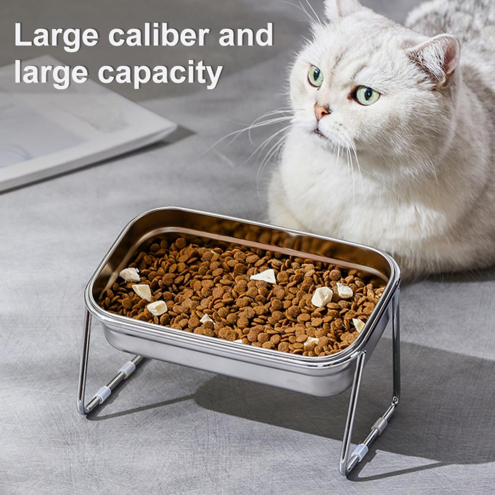 Stable Metal Bracket Pet Bowl Elevated Pet Bowl Stand Stainless Steel Elevated Pet Bowls with Non-slip Stand for Dogs Cats
