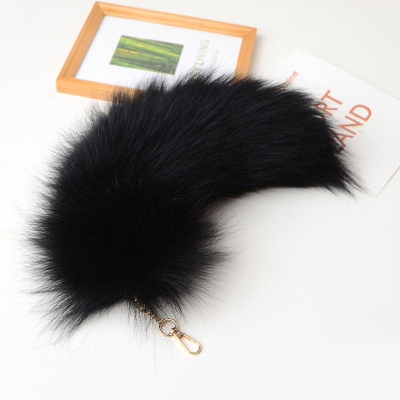Foxes Furs Tail Pendant Keychain Fashion Tassels Keyring Bag Charm Keys Holder