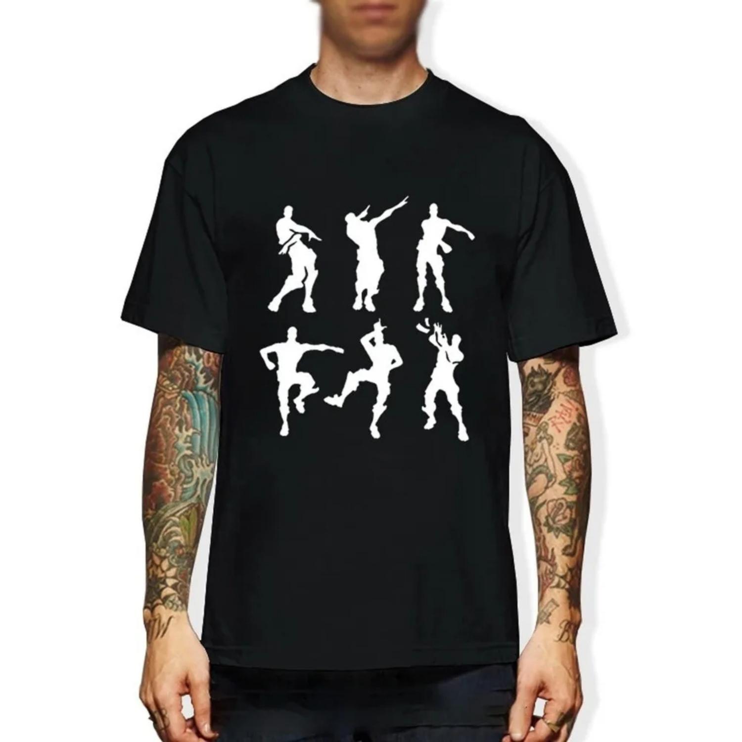 

2025 New Hot Sell Fortniter Celebrations T-Shirt Adult Men s Gaming Dance Discout Hot New Fashion Short Sleeve Cotton Top Tees S чёрный
