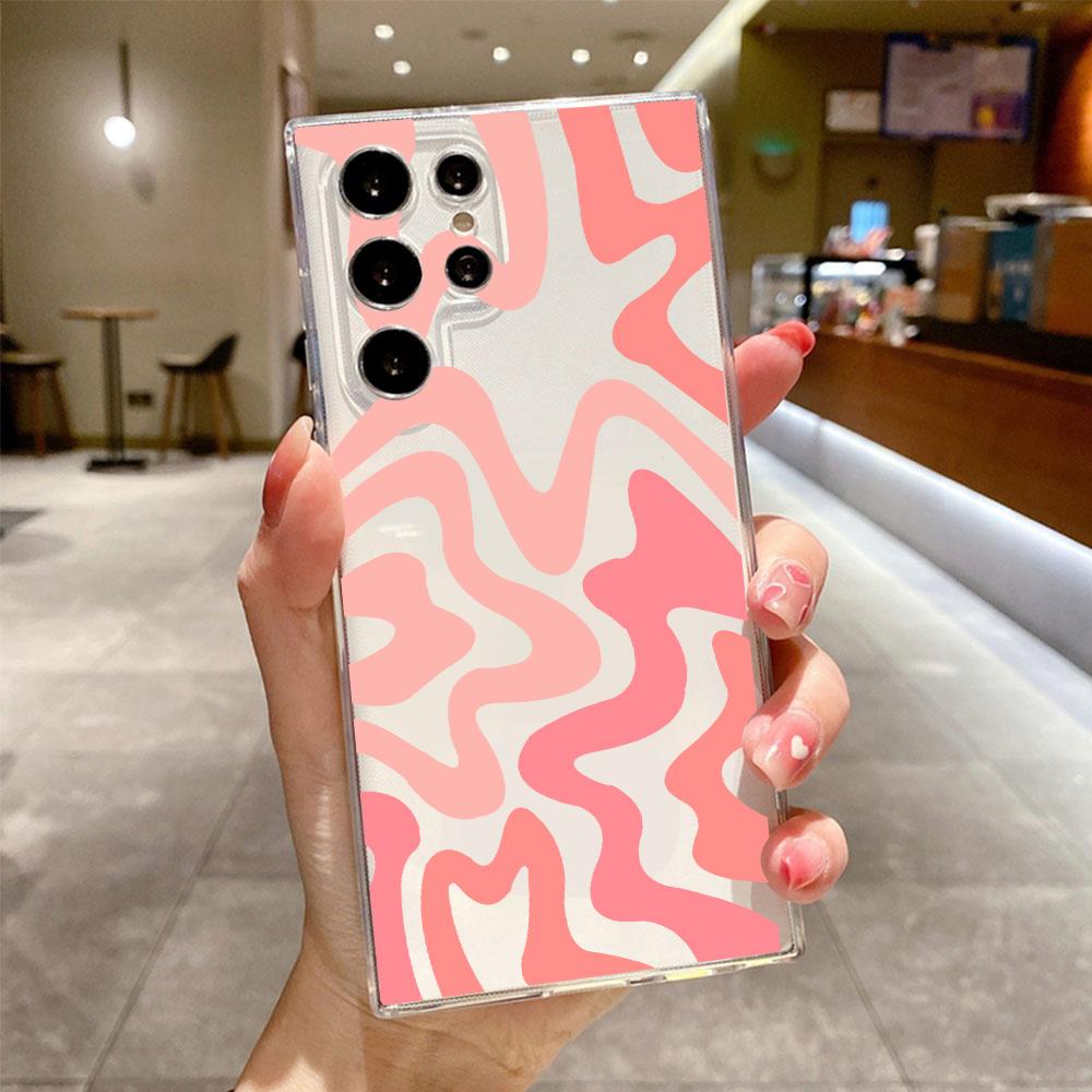 Striped Pattern Phone Case for Samsung Galaxy S24 S23 Ultra S20 S21 FE S22 Plus S21FE S23FE Soft Transparent TPU Cover