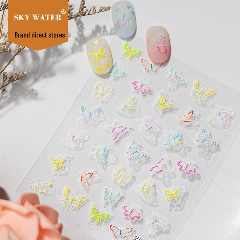 SKY Graffiti Butterfly Garden Nail Art Stickers - Fairy Dopamine Series