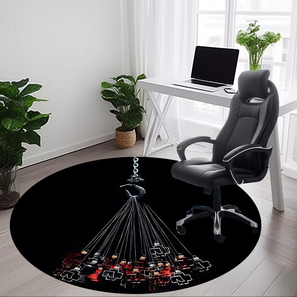 1PC RAMMSTEIN Office Round Rug Perfect for Office Non-Slip Backing, Decorative Floor Mat yy250916044