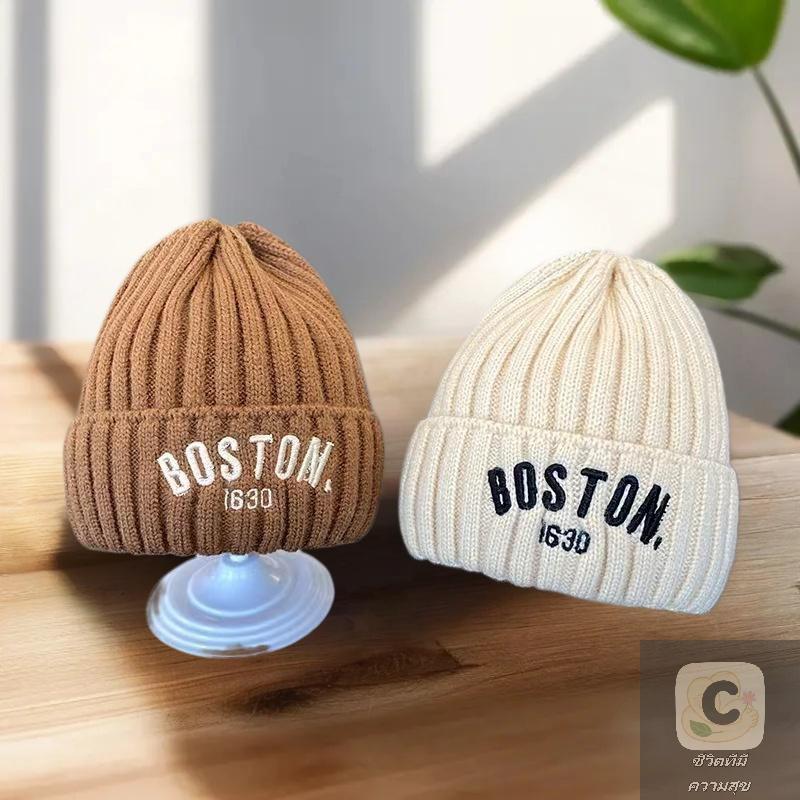 Winter Letter Baby Knit Hat Solid Color Embroidered Warm Toddler Beanie Cap Kids Crochet Hats Bonnet