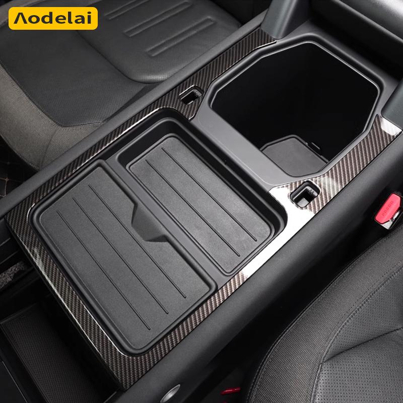 Für Land Rover Defender 90 110 130 2020-2024 Auto Kohlefaser Mittelkonsole Getränkehalter Panel Rahmen Abdeckung Verkleidung