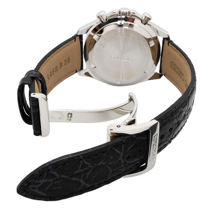 Seiko Chronograph Quartz Watch Men's SBTR021 Black Leather