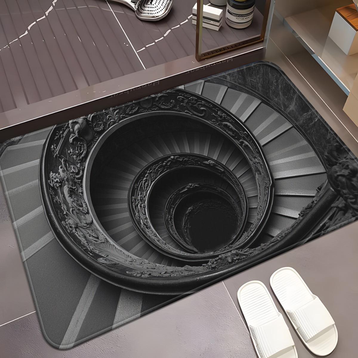 

3D визуальный ковер с эффектом дыры Креативный ковер-иллюзия Ванная комната Гостиная Противоскользящий водопоглощающий коврик Декор для дома 40x60cm