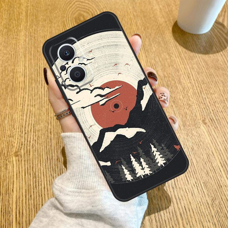 Japanese art Mount Fuji Funda For OPPO Reno 13 F 14F 12F 11F 8T 7 8 Lite 10 11 12 14 OPPO Find X5 X6 X8 X9 Pro Case