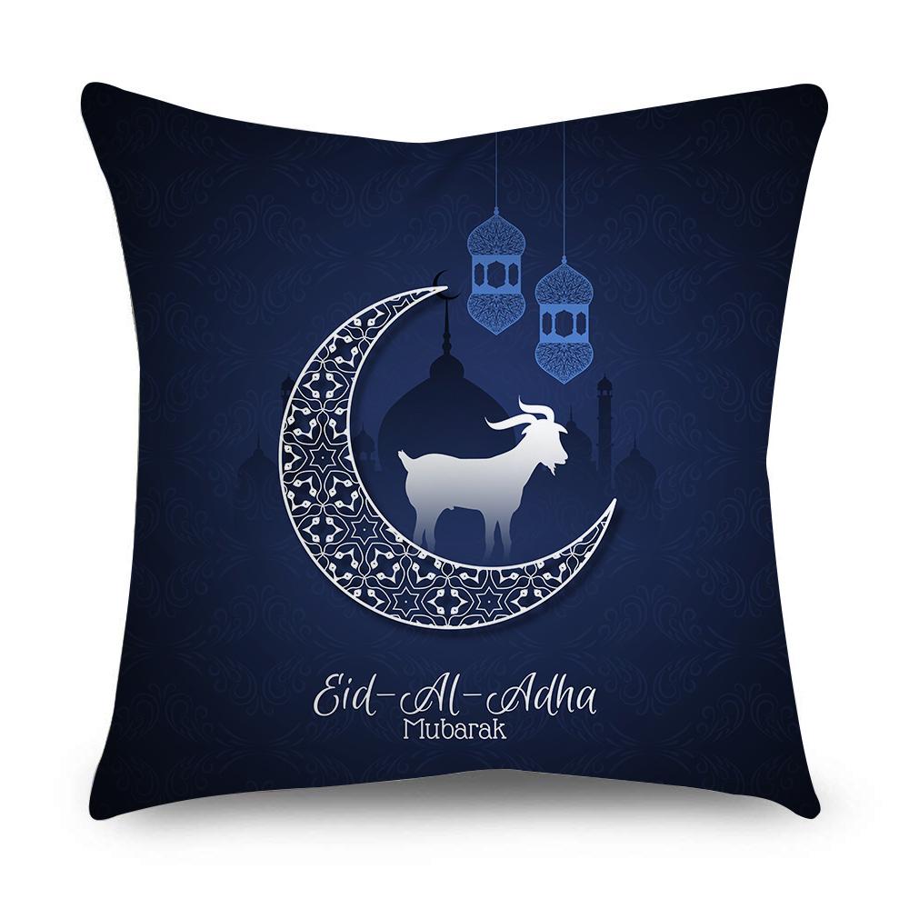 Islamic Eid Al Fitr Mubarak Ramadan Pattern Polyester Cushion Cover Home Living Room Sofa Decoration Pillow Cover