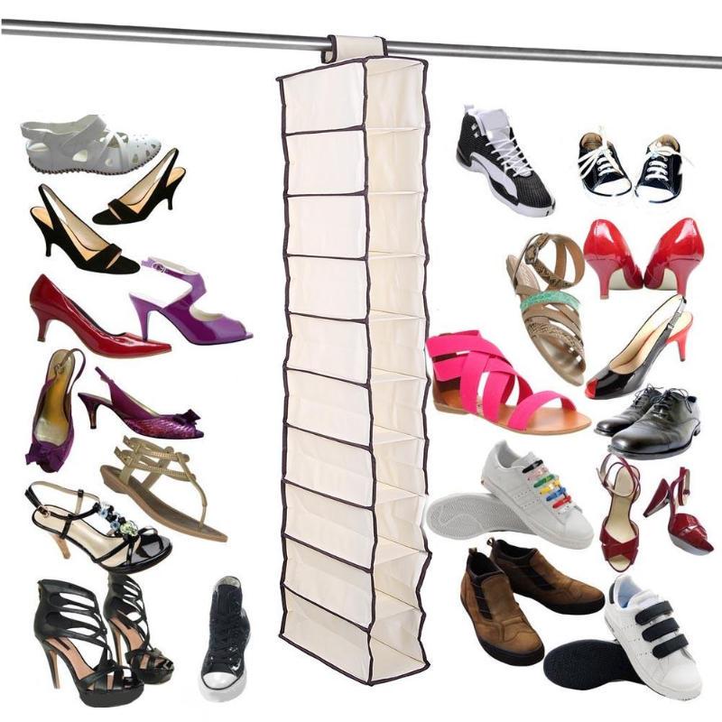 10 Layers Hanging Storage Bag Closet Organizer Wardrobe Organizer Clothes Door Storage Pocket Shoes Hanging Closet Organizer