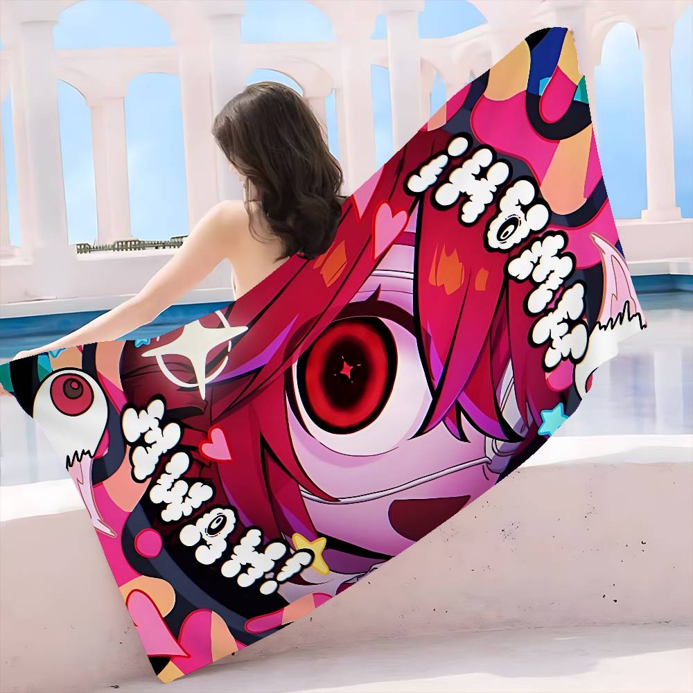 Popular Singer Kasanes Teto Anime Beach Swimming Towel Soft Absorbent Washcloth Children's Gifts for Kids Travel Camping Gym
