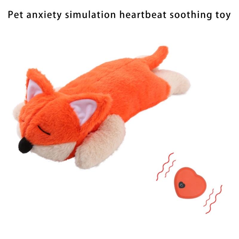 Peluche per Cani con Simulatore di Battiti Cardiaci Cucciolo Caldo Compagno di Sonno Sollievo dallo Stress Giocattolo Coccoloso per Ansiosi
