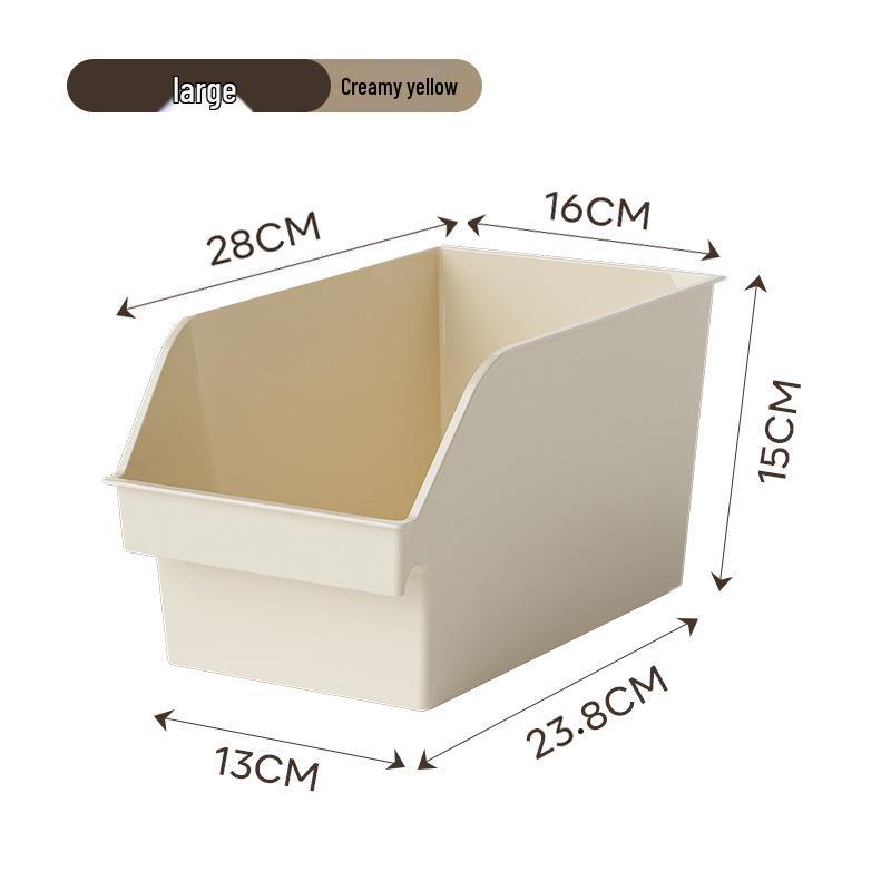 Multifunctional Plastic Desktop Storage Basket with Right Angle Partition