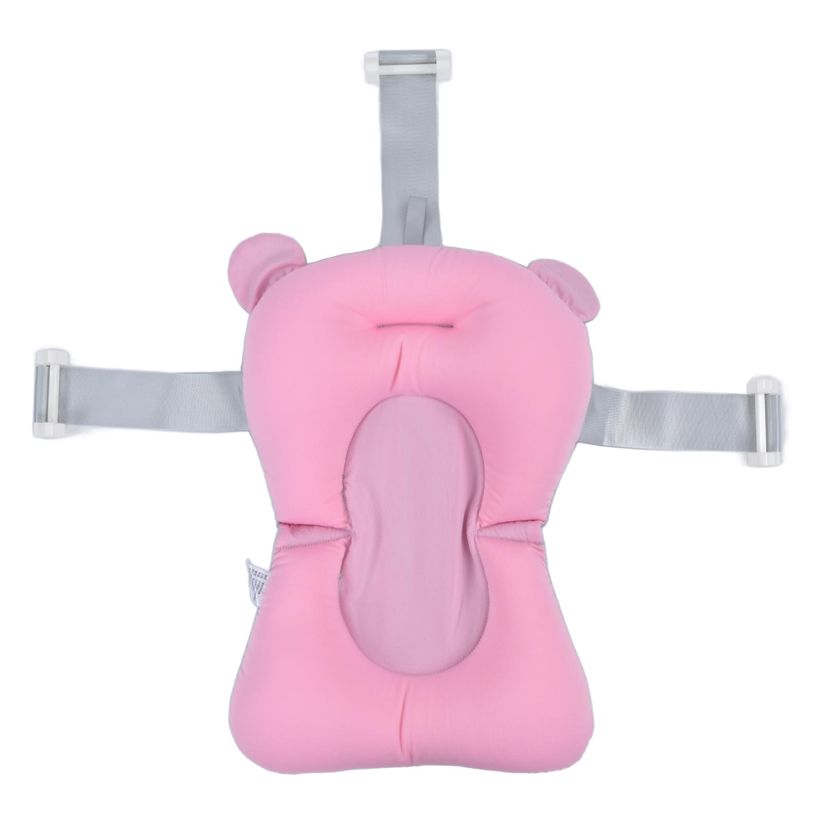

Baby Bath Pad Appropriate Size Quick Drainage Soft Stretch Swimsuit Cloth Protecting Head Buckle Design Pillow