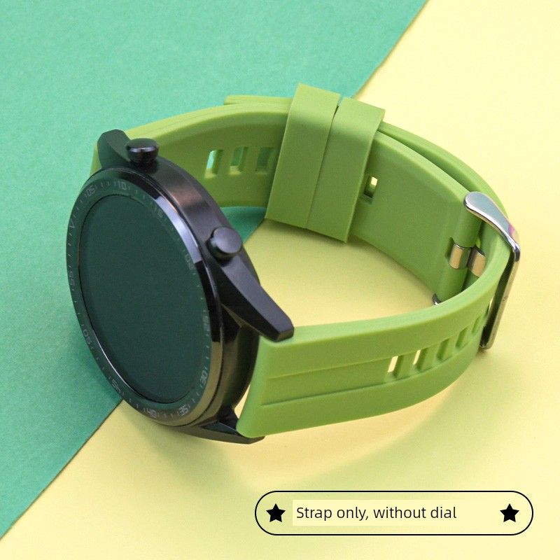 

Applicable to Huawei Watch Smart GT/GT2/GT3/GT4/GT5 Strap Watchgt2pro/Gt3pro Glory Magic Watch Band Sports Version Watch3/Watt4 Silicone Men and Women GT-[lime-silver buckle]] Applicable: Glory ES-20mm