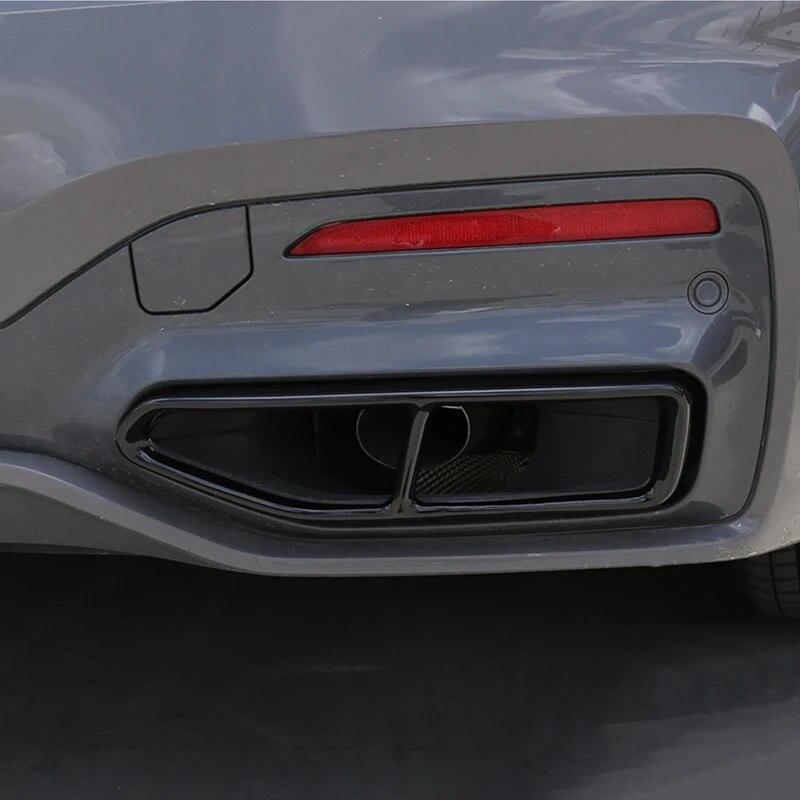 2 buc din oțel inoxidabil mașină coada gât cadru capac țeavă de eșapament piese de decorare accesorii exterioare auto pentru BMW Seria 7 G11 G12