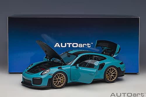 AUTOart 1/18 Scale Porsche 911 (991.2) GT2 RS Weissach Package Blue/Carbon Black Finished Model 78175