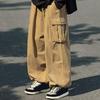 Men Cargo Pants Oversized Solid Color Vintage Style Corduroy High Street