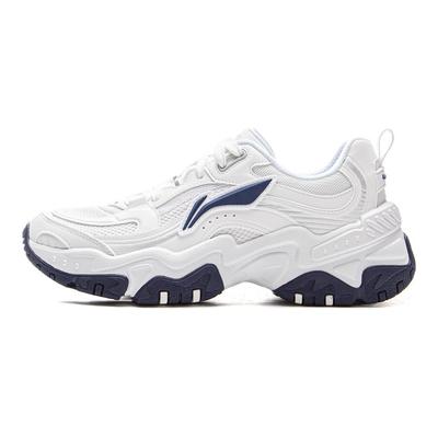 Li Ning Brauner Zucker Klassische Mode Dicke Sohle Höhenerhöhende Sneaker Damen Sneaker Weiß AGCV128-6