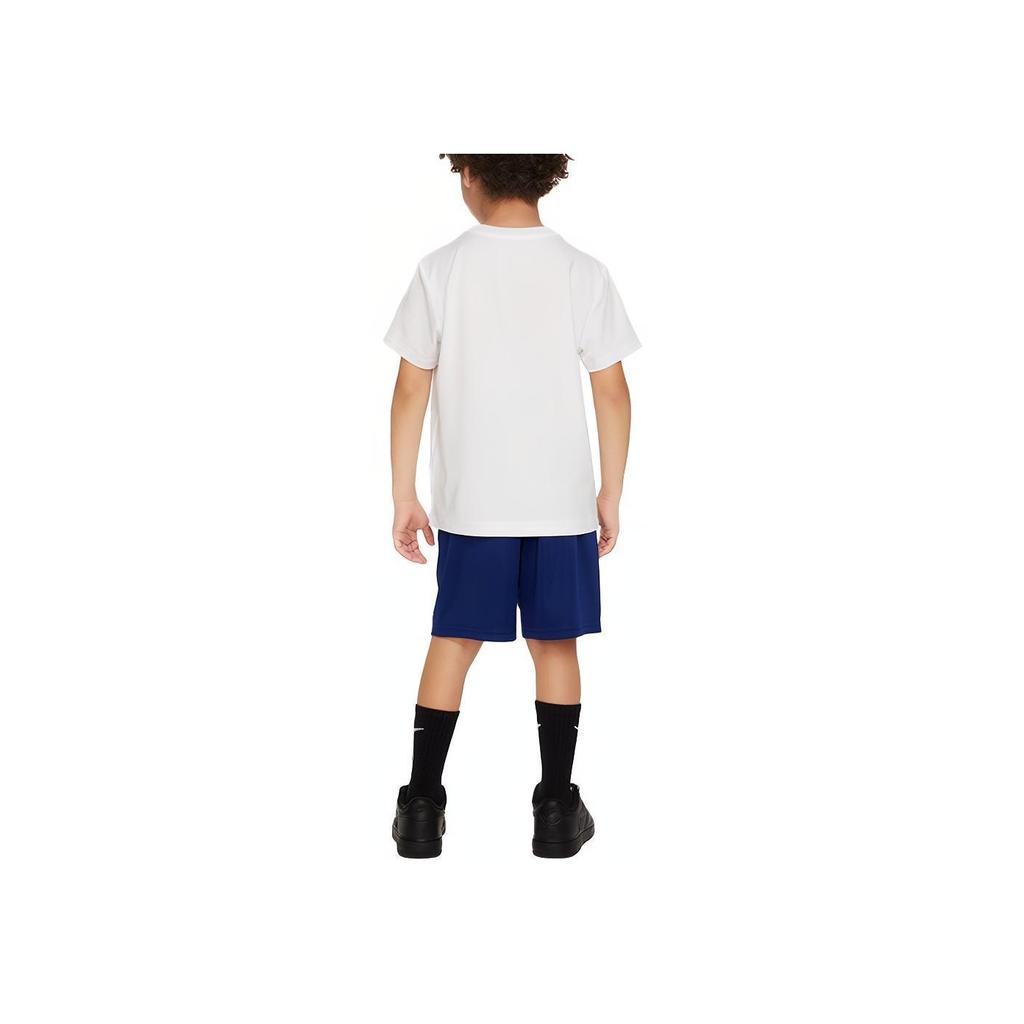 Nike Casual Sports Suit Letter Logo Print Short Sleeve T-Shirt Straight Leg Shorts Kids suit FQ0541-455