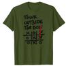 TicTacToe Graphic Print White Crewneck Short Sleeve Relaxed Fit Tee Think Outside The Box Red Diagonal Line Unisex Clothing Tops
