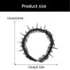 Stylish Punk Gothic Hairband Styling Accessory Hairhoop Rivet Studs Lace Trim Strong Hold Headwrap For Costume Event