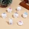 Fashionable Flocking Sturdy Resin Rabbits Charm for Craft Supplies Customizable Lovely Animal Pendants Daily Use