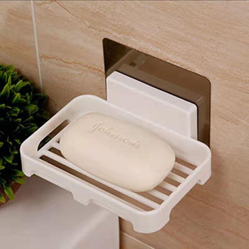 Wall Mounted Soap Dishes Box Bathroom Shower Soap Holder Toiletries Organizer Kitchen Storage Rack Bathroom Supplies For Bath
