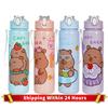 700ml Capybara Water Bottle Sports Water Bottle with Straw Portable Drinking Bottle Kawaii Water Bottle for Fitness Sports