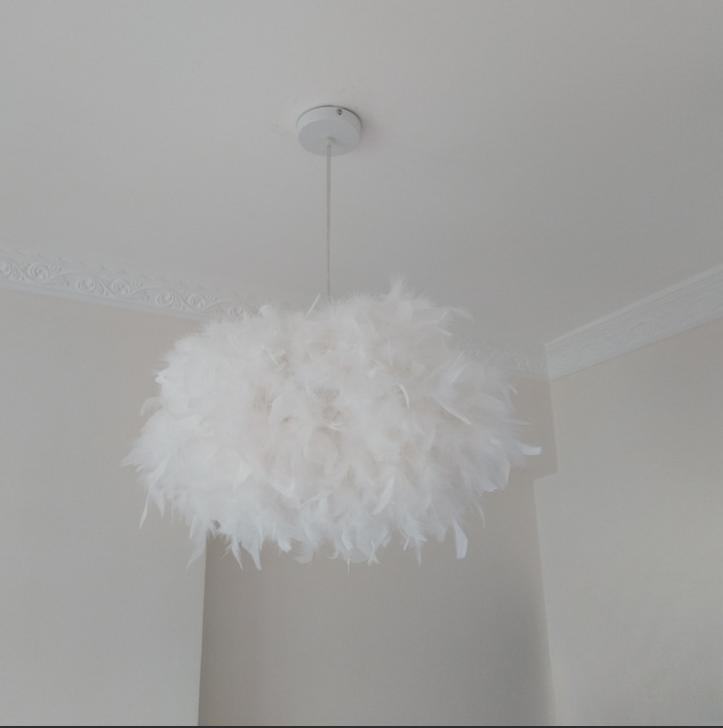 

Светодиодный подвесной светильник Mordern Feather, люстра для гостиной, спальни, ресторана, потолочный светильник, подвесной светильник для внутреннего освещения Cold White белый