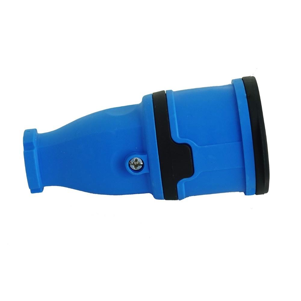 Portable Rubber Straight Socket 16A 230V Blue Hermetic Schuko