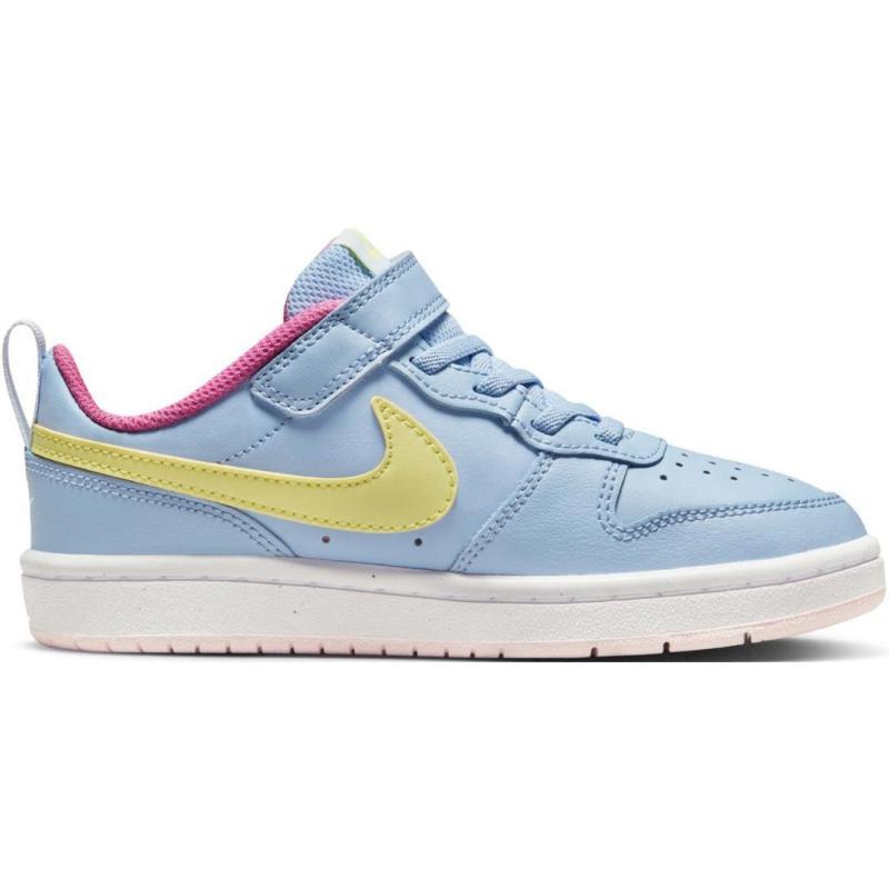 Nike Court Borough 2 Slip-Resistant Cushioning Wear-Resistant Low-Top Children's Basketball Shoes Blue Kids' Sneakers BQ5451-405