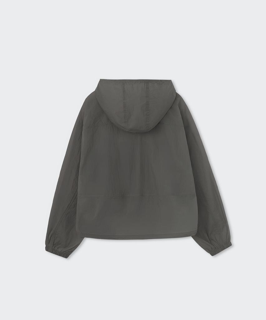 Musinsa Standard Woman Sheer Hooded Windbreaker Jacket [Warm Grey]