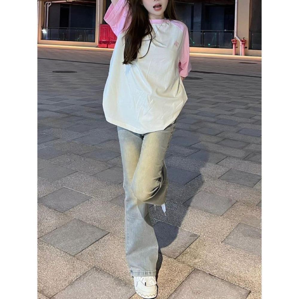 High Street Street Personality High Waist Micro Pull Jeans Spring and Autumn Versatile Slim Skinny Flared Floor Mopping Jeans