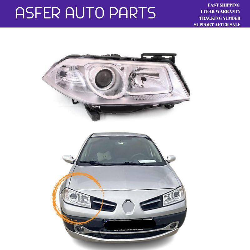Right Headlight Motorized Lens Inside Chrome Color For Renault Megane Mk2 II 2002-2008 OEM 260103726R 7701063220