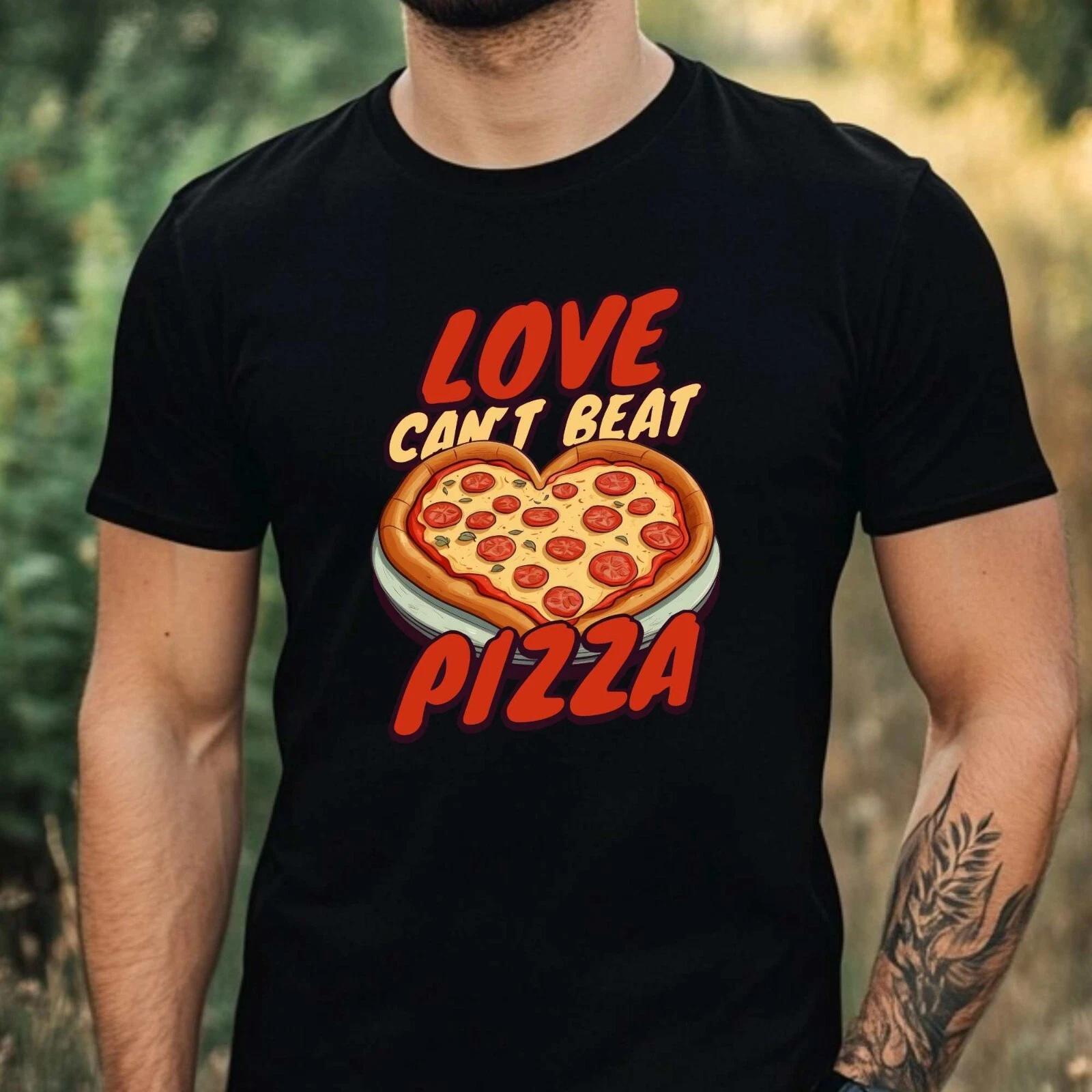 T-Shirt Herren Lustige Pizza Motiv Baumwolle Größe XS bis 5XL S