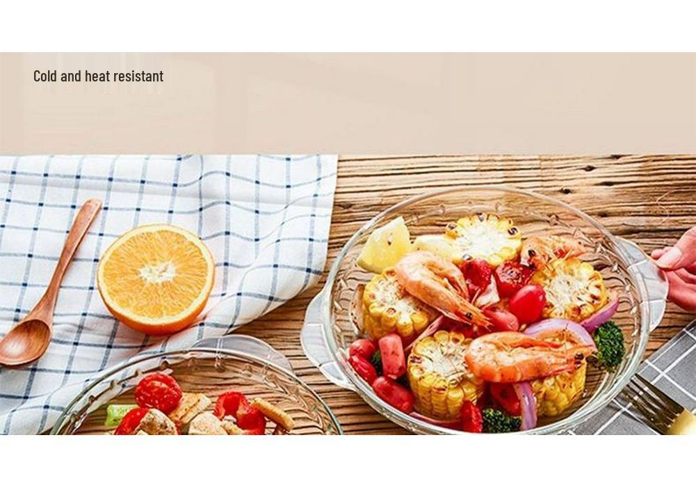 Microwave & Oven-Safe Luxury Glass Plate for Baking, Steaming, and Serving.