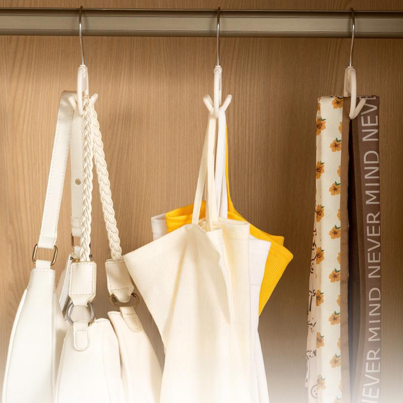 Women Camisole Hanger Wardrobe Organizer Downy Traceless Clothes Hanger Spaghetti Straps Storage Hook Rotatable Belt Bag Holder