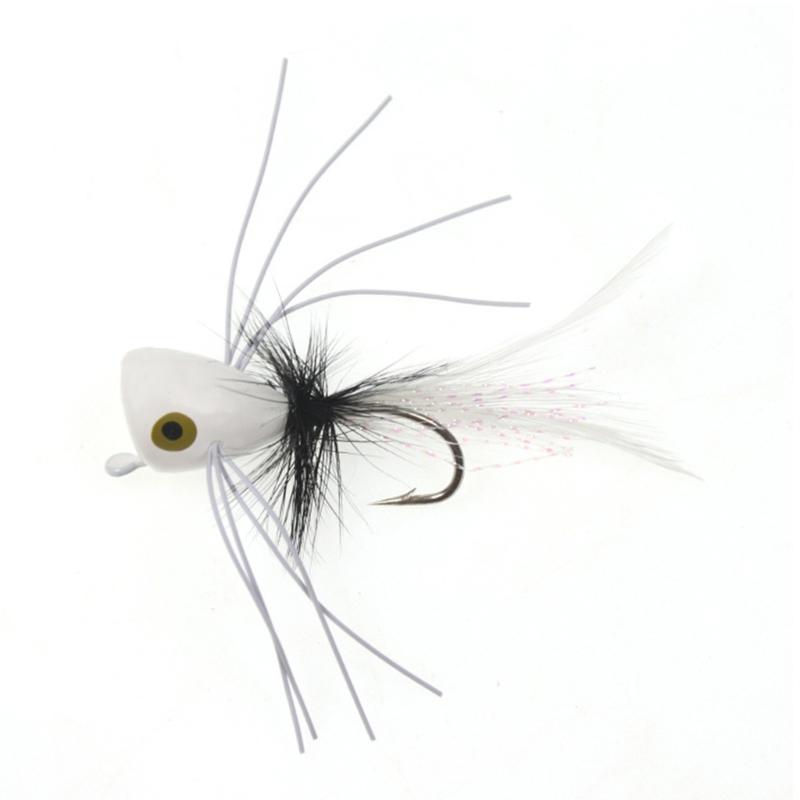 5pcs Fly Popper Lures Fly Fishing Popper for Trout Salmon Topwater Fishing Lures with Hook Popper Artificial Baits