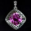 CERTIFIED 35 Ct 925 Sterling Silver Pink Tourmaline Natural Pendant Gemstone AI-07-NS