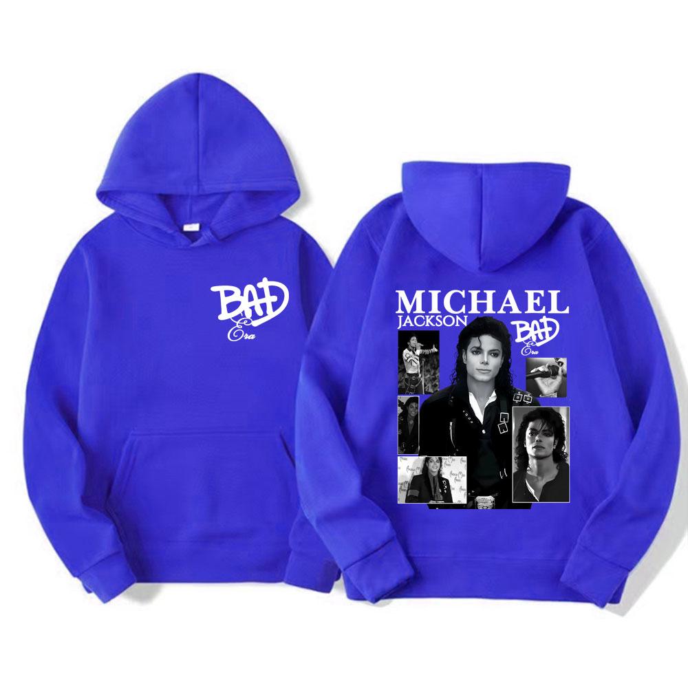 King of Pop Michael Jackson Bad Era Album Graphic Hoodies Men Women Vintage Hot Sale Hoodie Oversized Sweatshirts