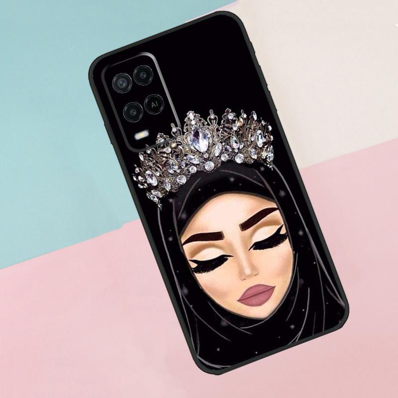 Muslim Islamic Arabic Hijab Girl For Oppo A17 A77 A60 A74 A94 A54 A18 A38 A58 A78 A98 A40 A80 A16 A76 A96 A15 A57S Phone Case