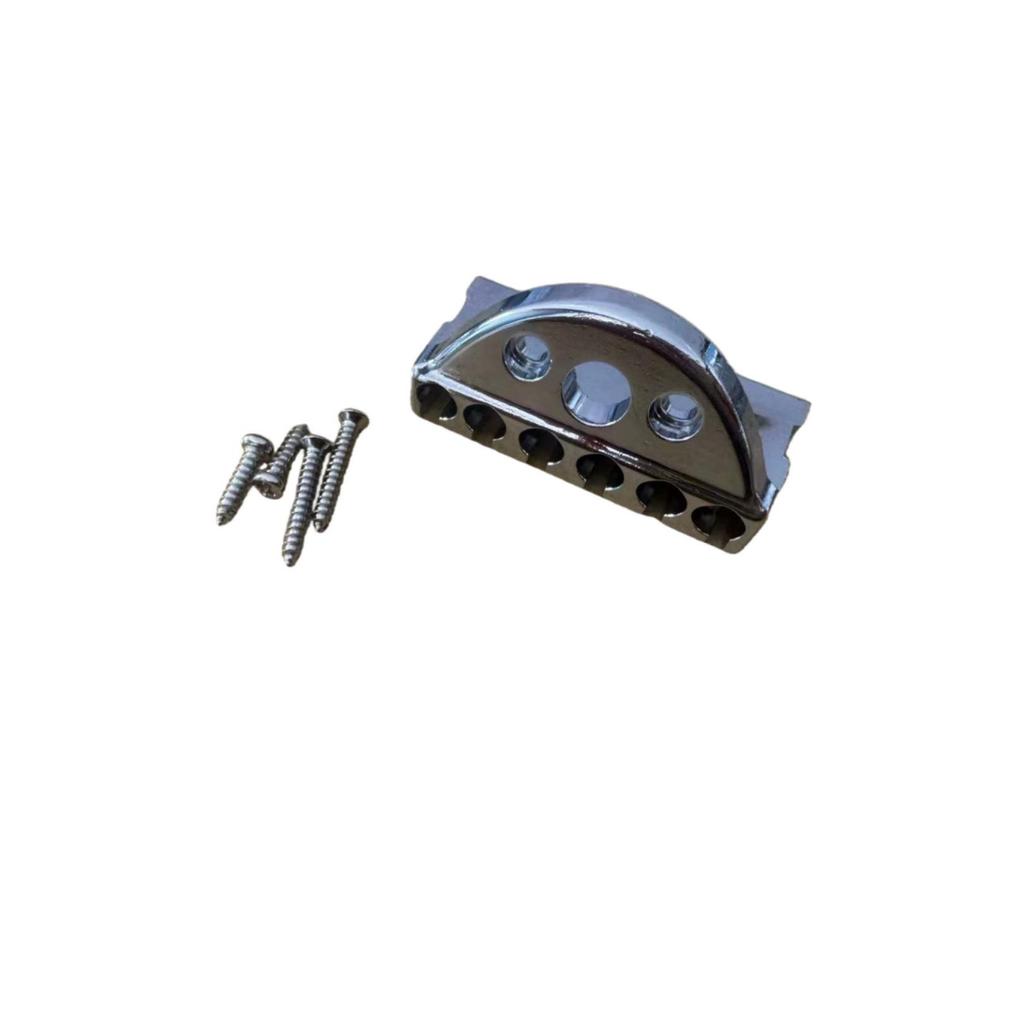 Black Six-String Headless Guitar Bridge Accessory