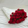Crochet Flowers Bouquet Blanket Handmade Rose Blanket Round Floral Soft Romantic Gifts for Birthday Wedding Home Decor Bed Sofa-Finished Product