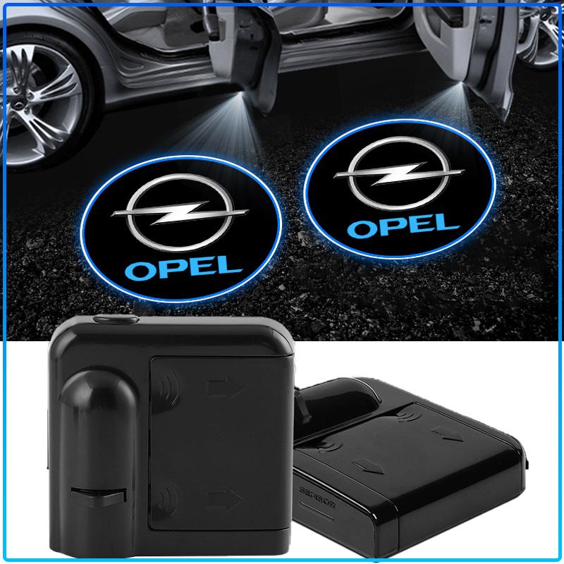 1/2Pcs LED Welcome Light Car Door Projector Lamps Car Accessories Emblem For Opel crosa d astra h insignia astra j zafira b mokkaastra vivaro astra g