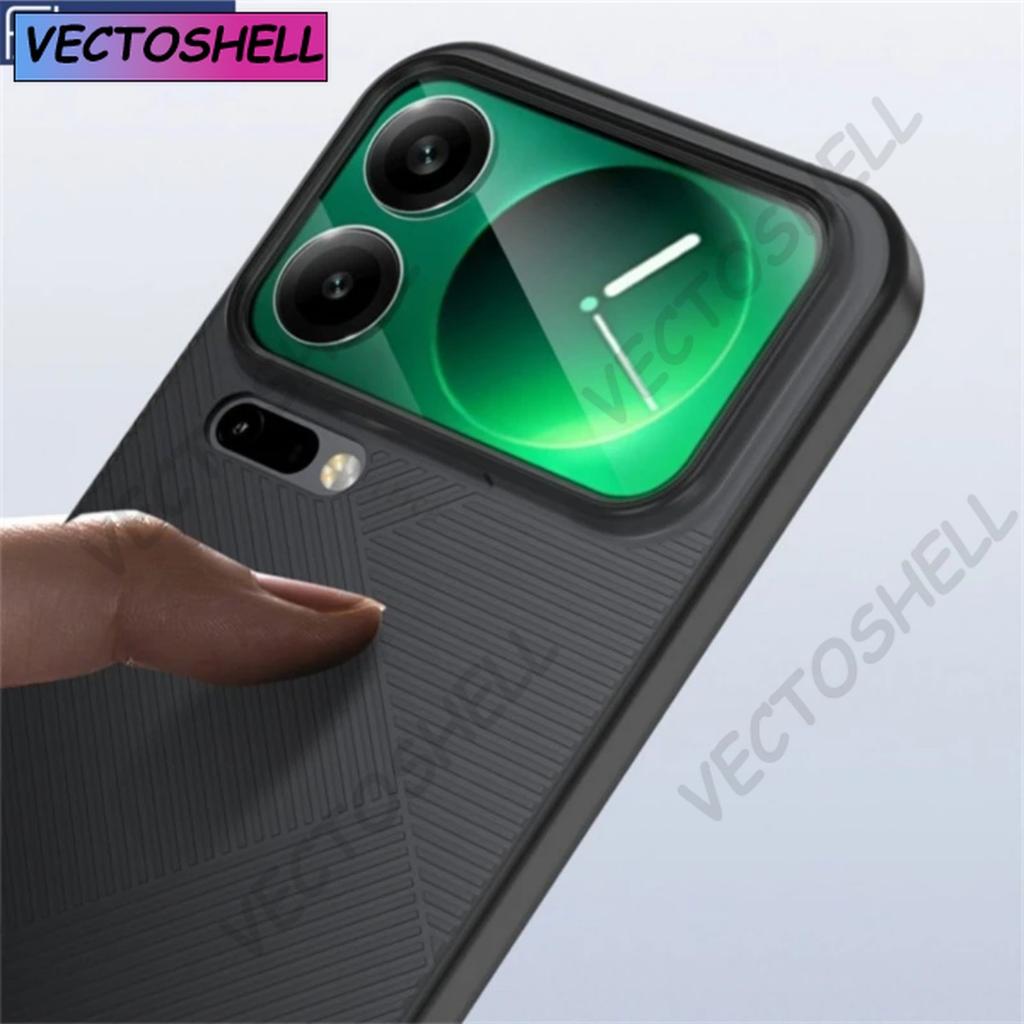 Geometric Case For Xiaomi 17 Pro Max Mi 17 17Pro 5G Matte Transparent Stripe Slim Cover Simple Stylish Shell Bumper