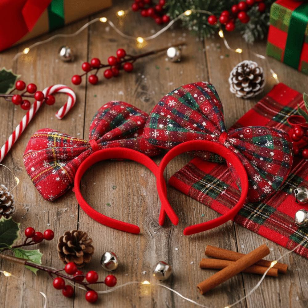 Shiny Bowknot Hair Hoop Cute Snowflake Cosplay Hairband Sweet Exquisite Christmas Themed Headband Merry Christmas Decorations